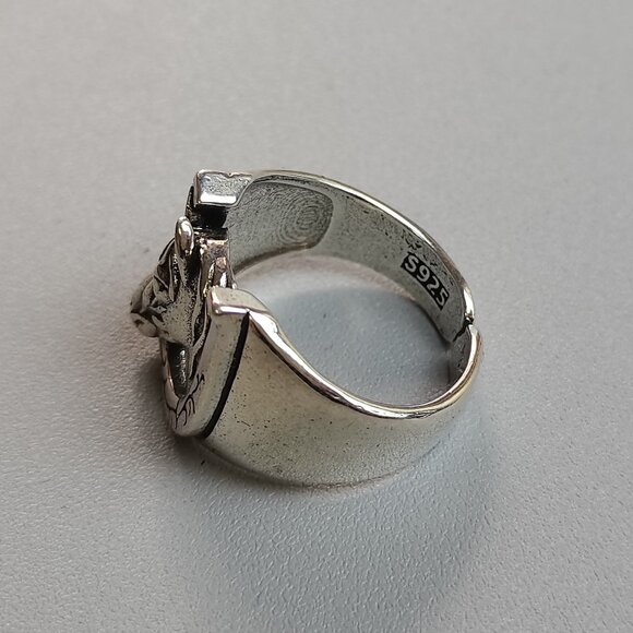 Second-hand women's classic vintage silver ring - Picture 5 of 5